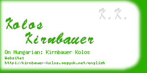 kolos kirnbauer business card